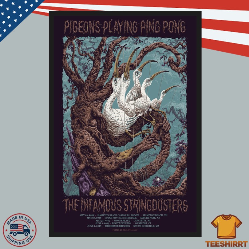 Pigeons Playing Ping Pong May 29 2025 Casino Ballroom Hampton Beach NH Poster