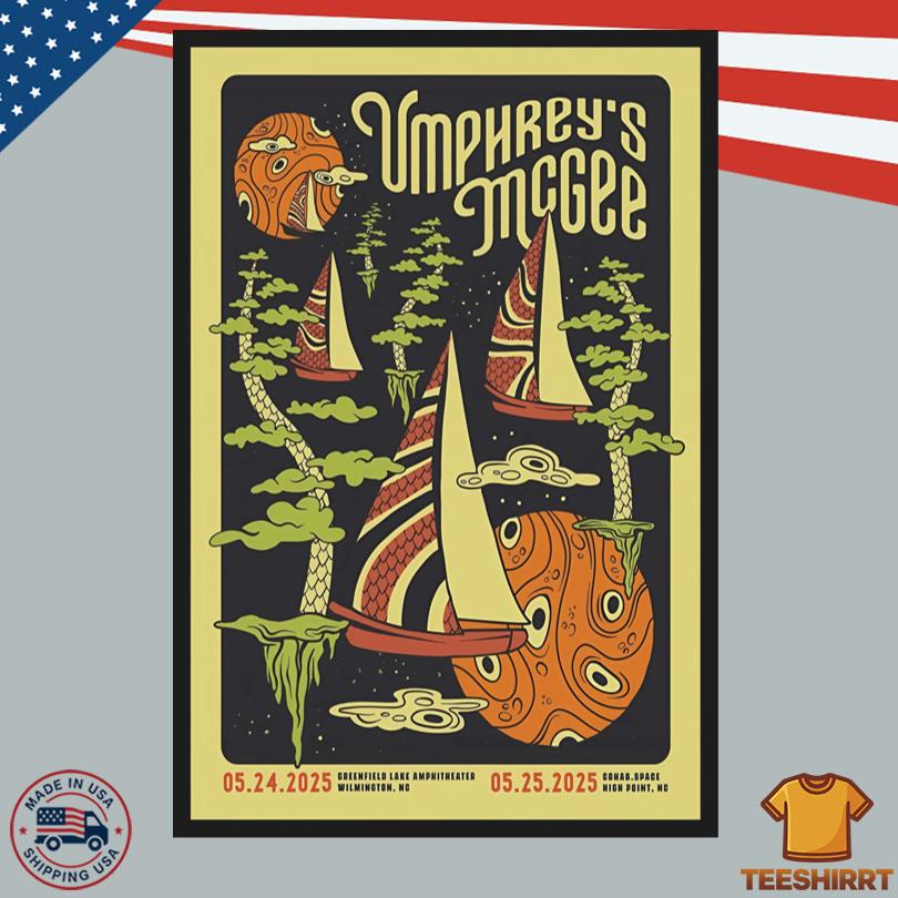 Umphreys McGee May 24 2025 Greenfield Lake Amphitheater Wilmington NC Poster