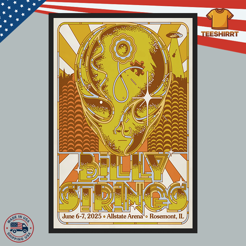 Billy Strings June 6-7, 2025 In Rosemont, IL Tour Poster