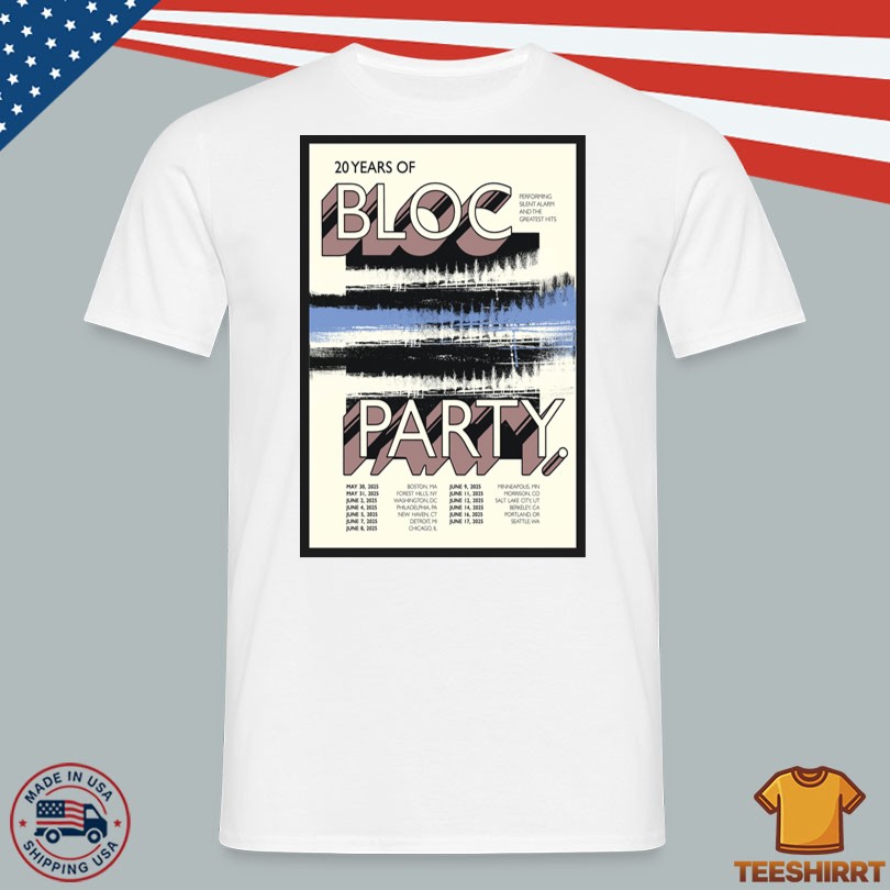 Bloc Party Band 20th Anniversary Tour 2025 Poster