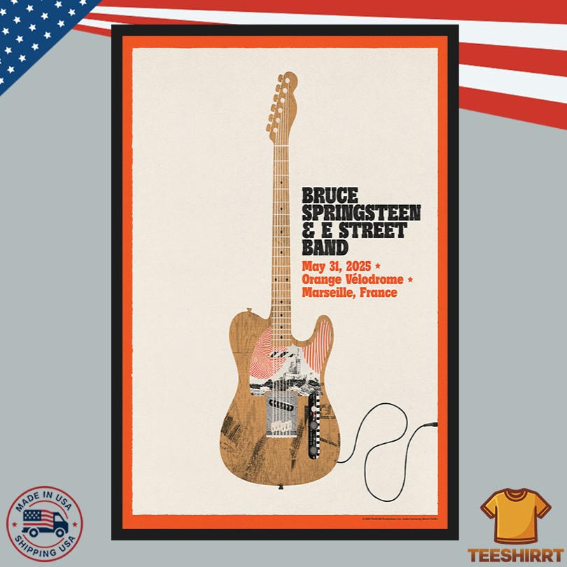 Bruce Springsteen And E Street Band 5-31-2025 Marseille France Tour Poster