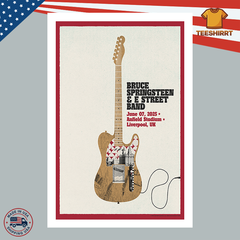 Bruce Springsteen And The E street Band At Anfield Stadium On June 7, 2025 Show Poster