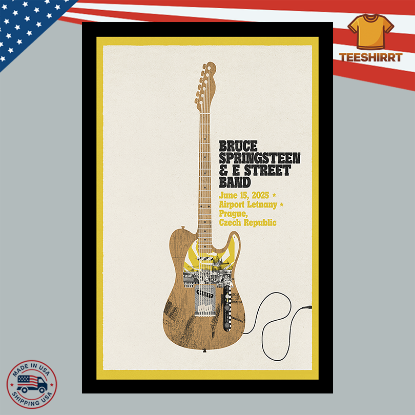 Bruce Springsteen & The E Street Band 06.15.2025 Airport Letnany Prague Czech Republic Poster