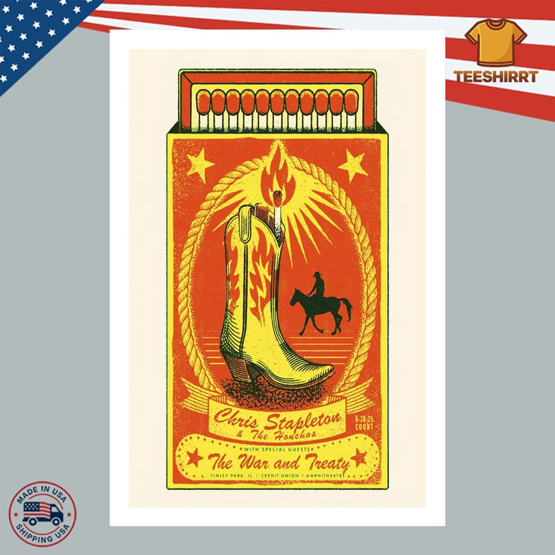 Chris Stapleton Merch Tinley Park IL June 28 2025 Poster