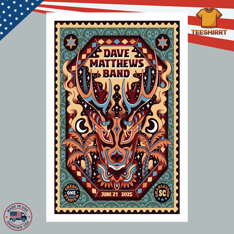 Dave Matthews Band Tour Poster June 21 2025 In Charleston SC