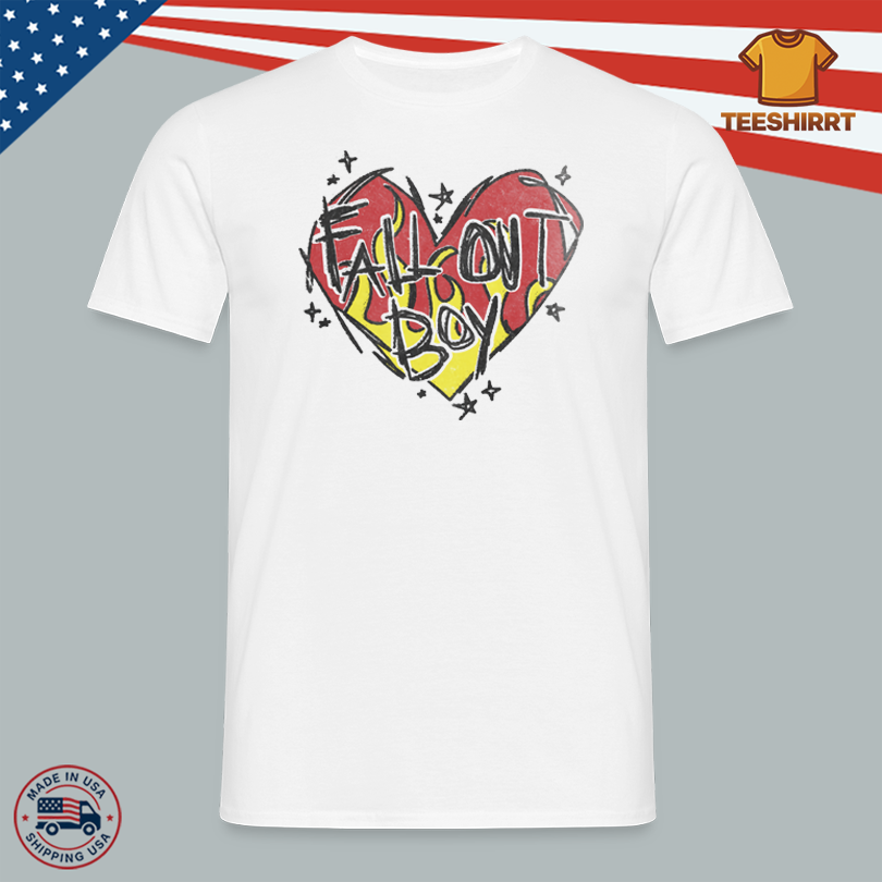 Fall Out Boy Merch Scratch Heart Logo Tee