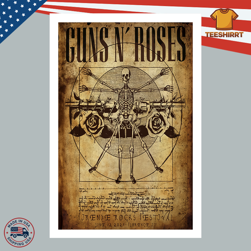 Guns N Roses At Firenze Rocks On June 12 2025 Poster