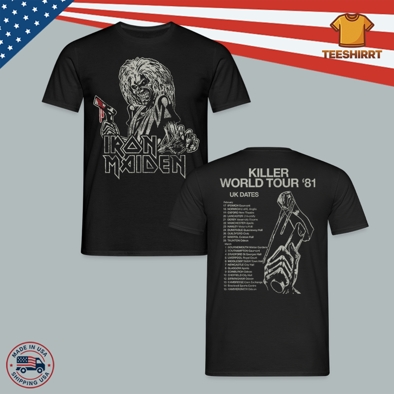 Iron Maiden 50th Anniversary Killer 1981 Vintage Tour Tee