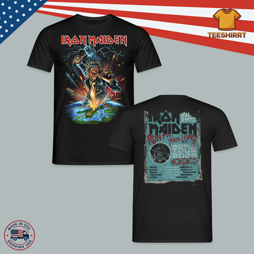 Iron Maiden Apparel Run For Your Lives Nordic Tee