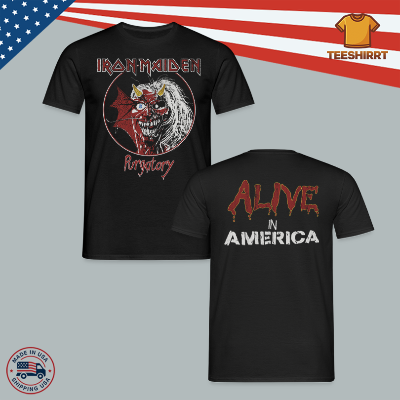 Iron Maiden Merch Purgatory Alive in America Vintage Tee