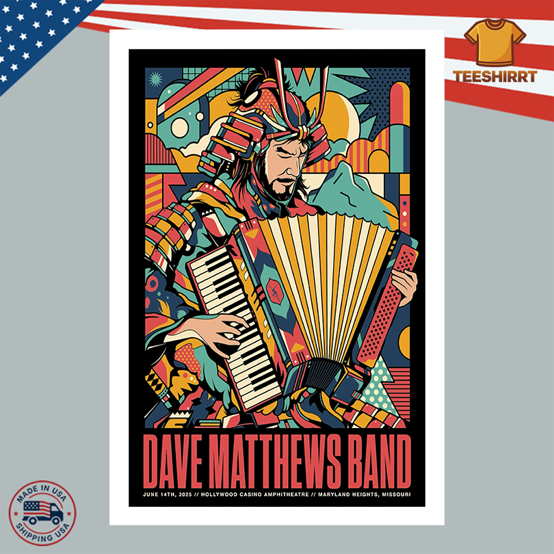 June 14 2025 Hollywood Casino Amphitheater Maryland Heights MO Dave Matthews Band Poster