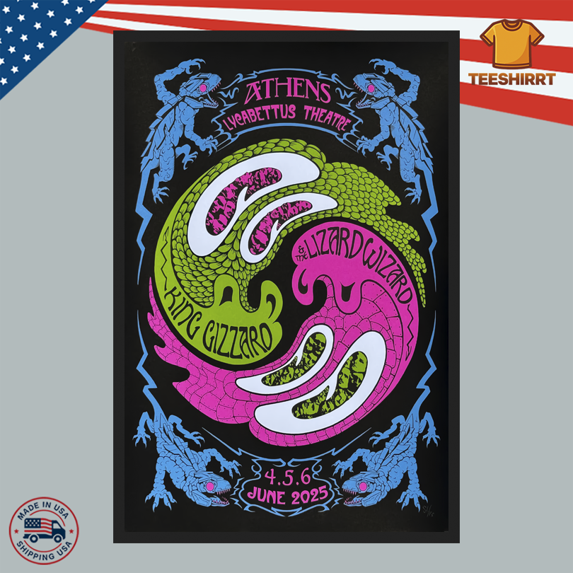 King Gizzard And The Lizard Wizard June 6, 2025 Athens, Greece Tour Poster