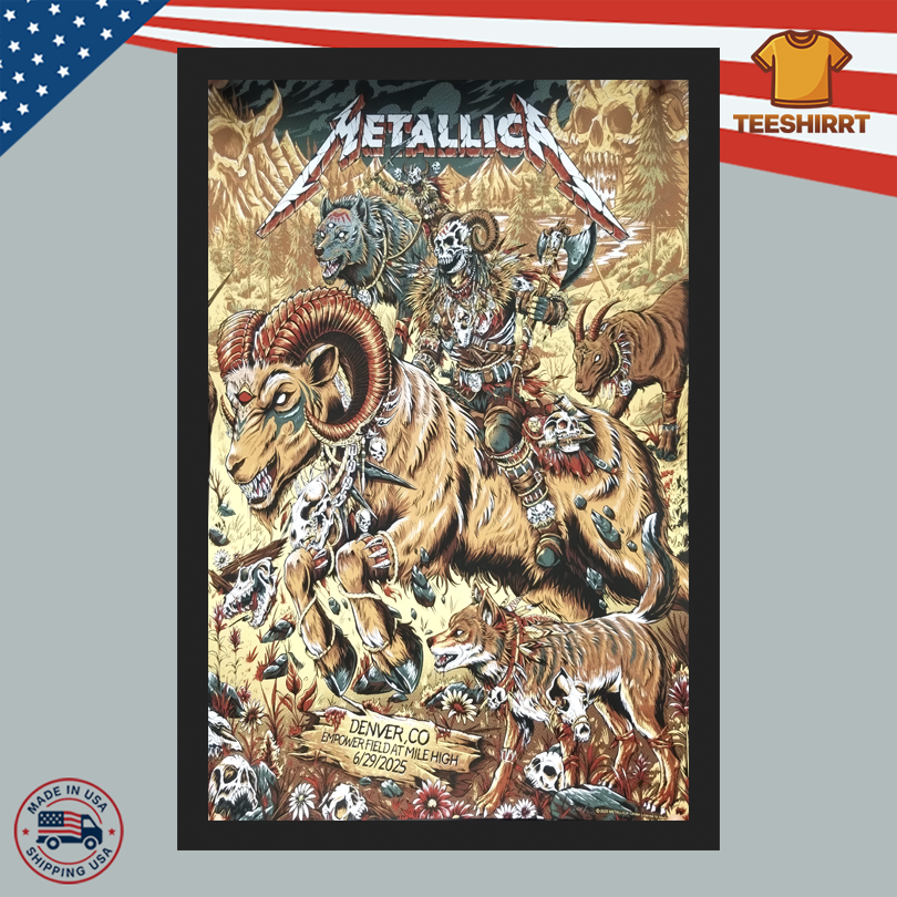 Metallica Denver Live Merch 2025 Poster
