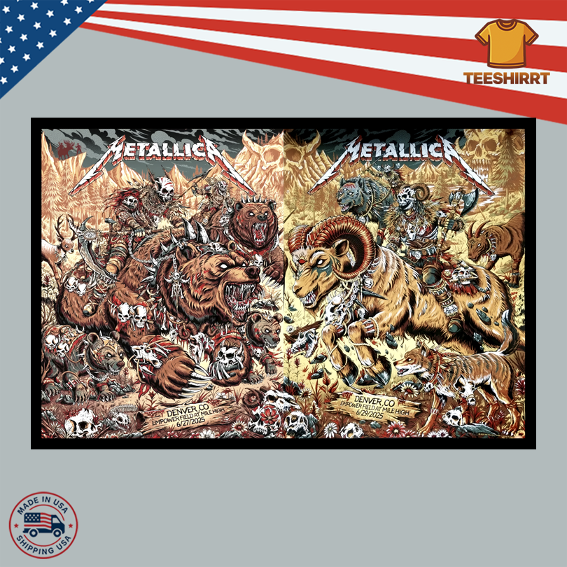 Metallica Tour Poster June 28-29 2025 In Denver CO