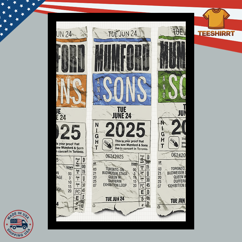 Mumford And Sons Merch Toronto June 24 2025 Poster