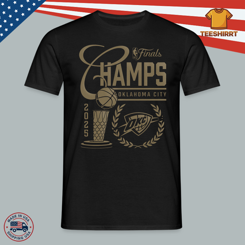 OKC Thunder Sportiqe 2025 NBA Title Black Merch Shirt