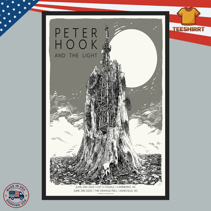 Peter Hook & The Light On June 2 2025 In Carrboro NC Tour Poster