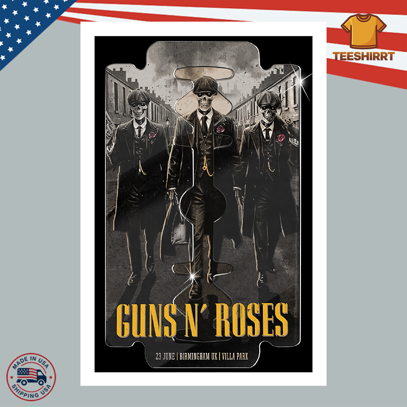 Poster Guns N\' Roses Merch Villa Park Birmingham UK 07.23.2025