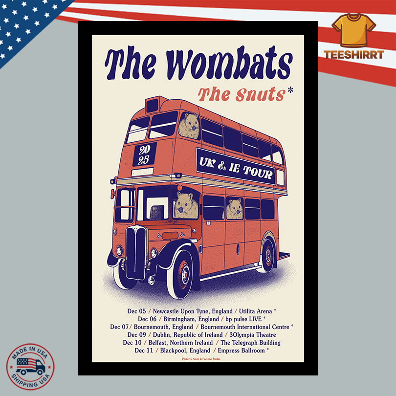 UK And Ireland Tour 2025 The Wombats Poster
