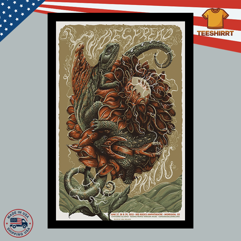Widespread Panic Red Rocks Amphitheatre Morrison CO 07.27-29.2025 Merch Poster