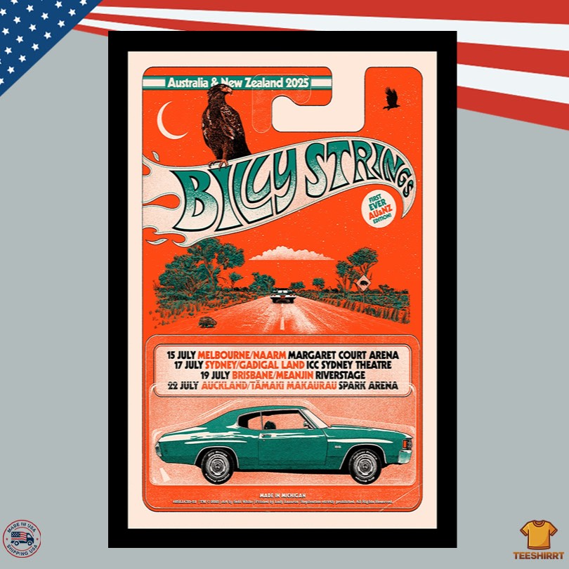 Billy Strings 2025 Tour Dates Poster ANZ Edition