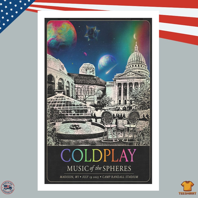 Coldplay 07.19.2025 Live At Camp Randall Stadium Poster