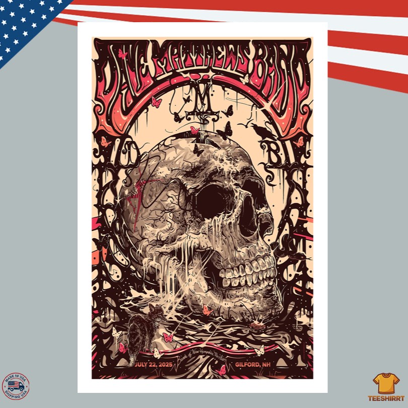 Dave Matthews Band Merch Gilford NH July 22 2025 Poster