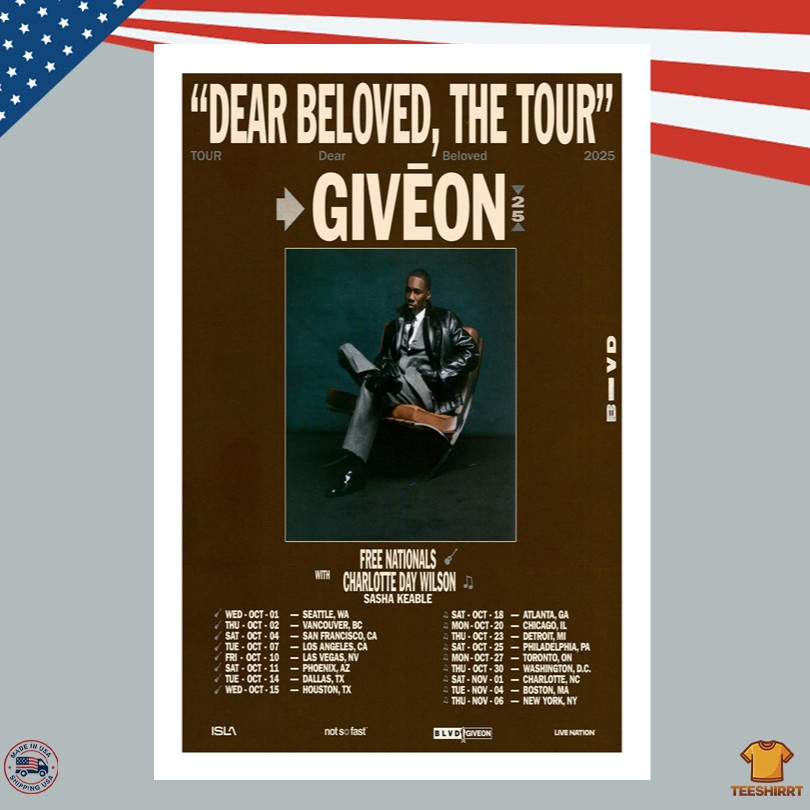 Giveon Dear Beloved Tour Artwork 2025 Poster