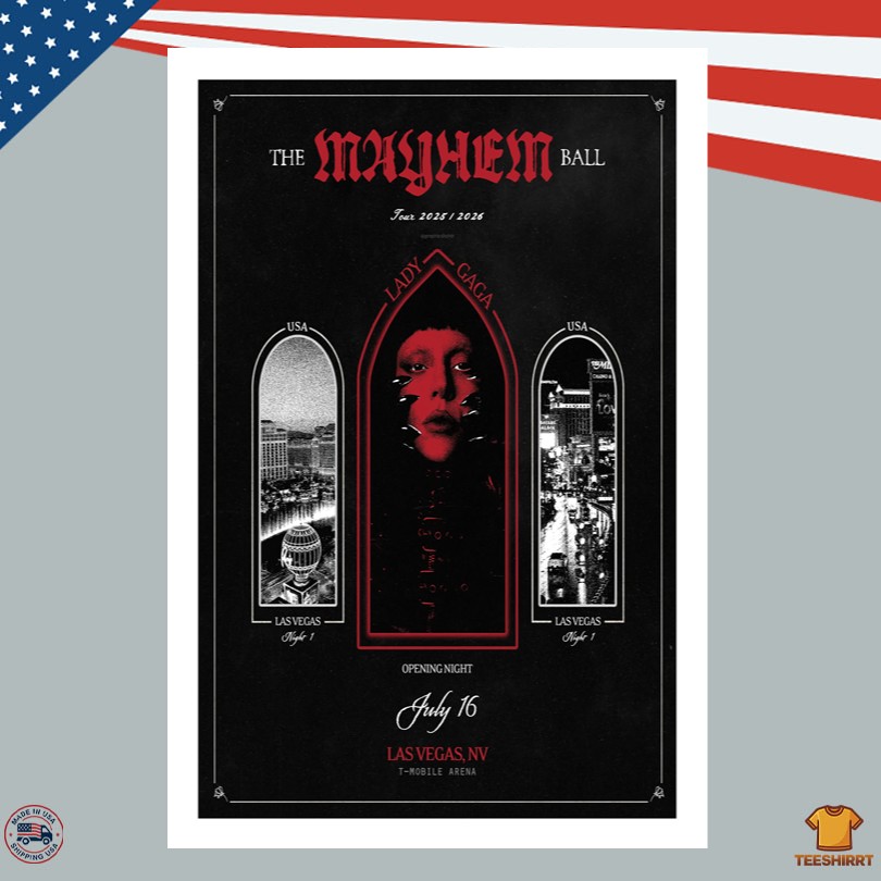 Lady Gaga Merch Las Vegas NV July 16 2025 Poster