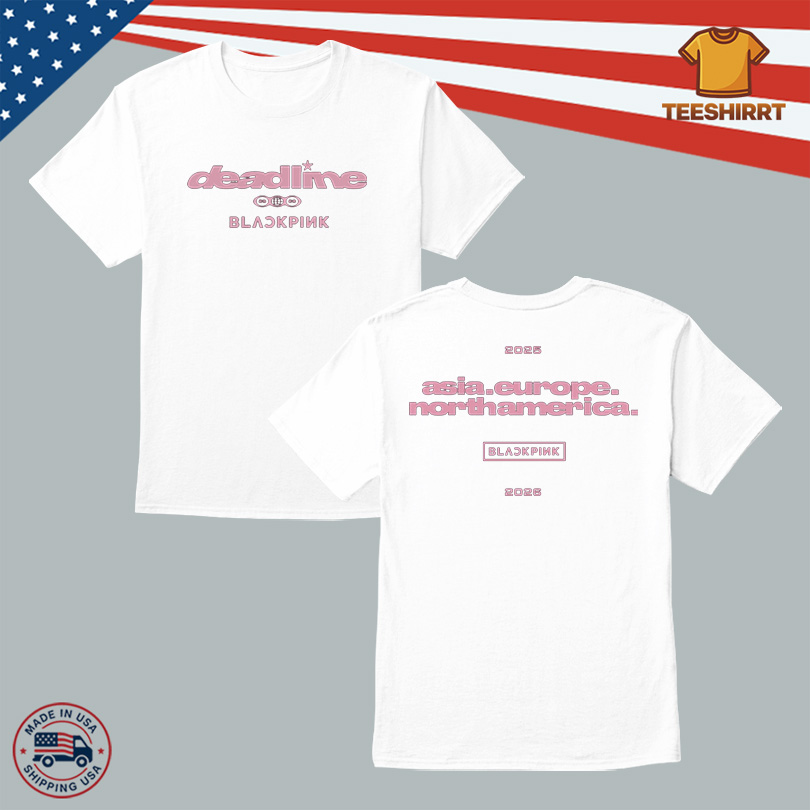 New Merch Black Pink Continent Logo Tee White