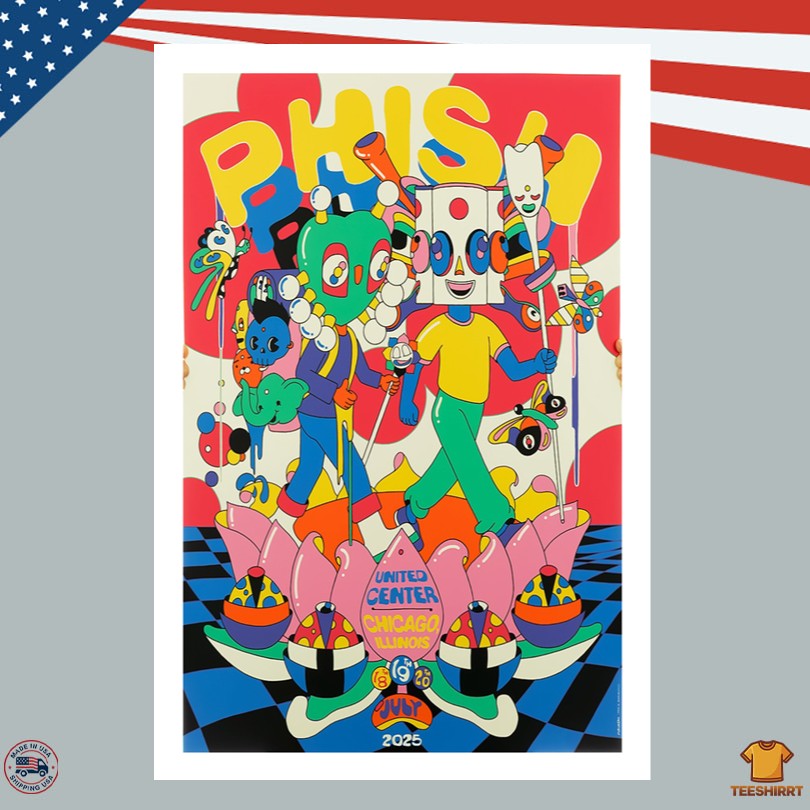 Phish In Chicago IL On Jul 18-20 2025 Tour Poster
