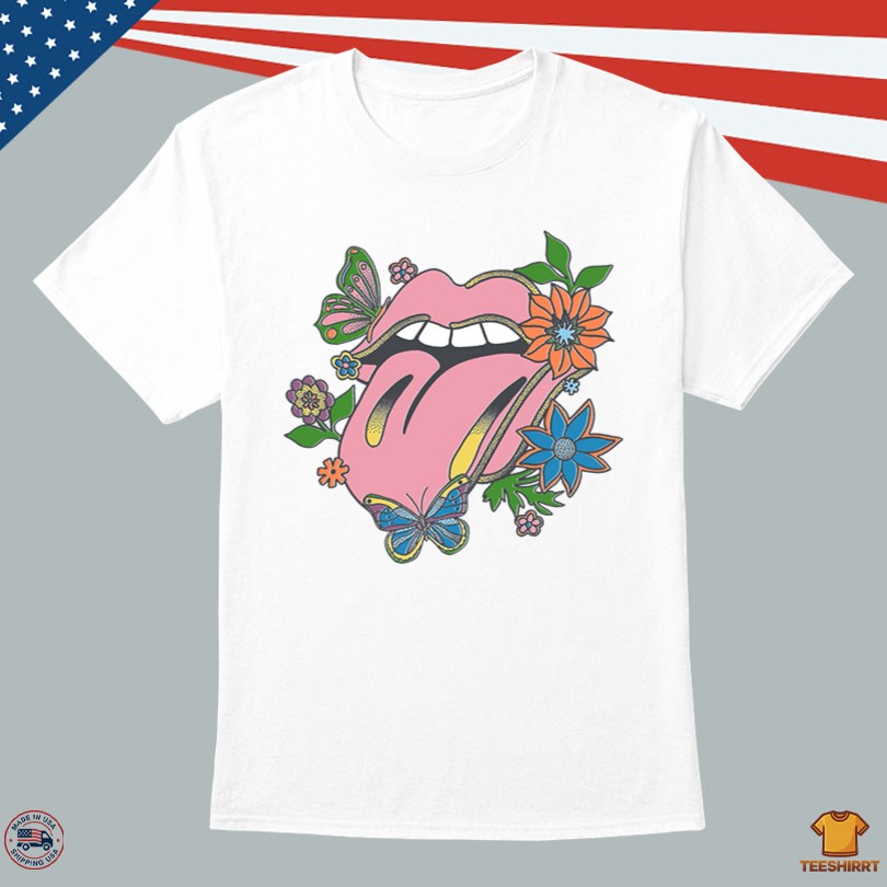 Rolling Stones Women Flower Tongue Tee