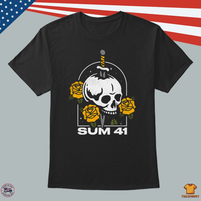 Sum 41 Band Shirt Skull And Roses Design