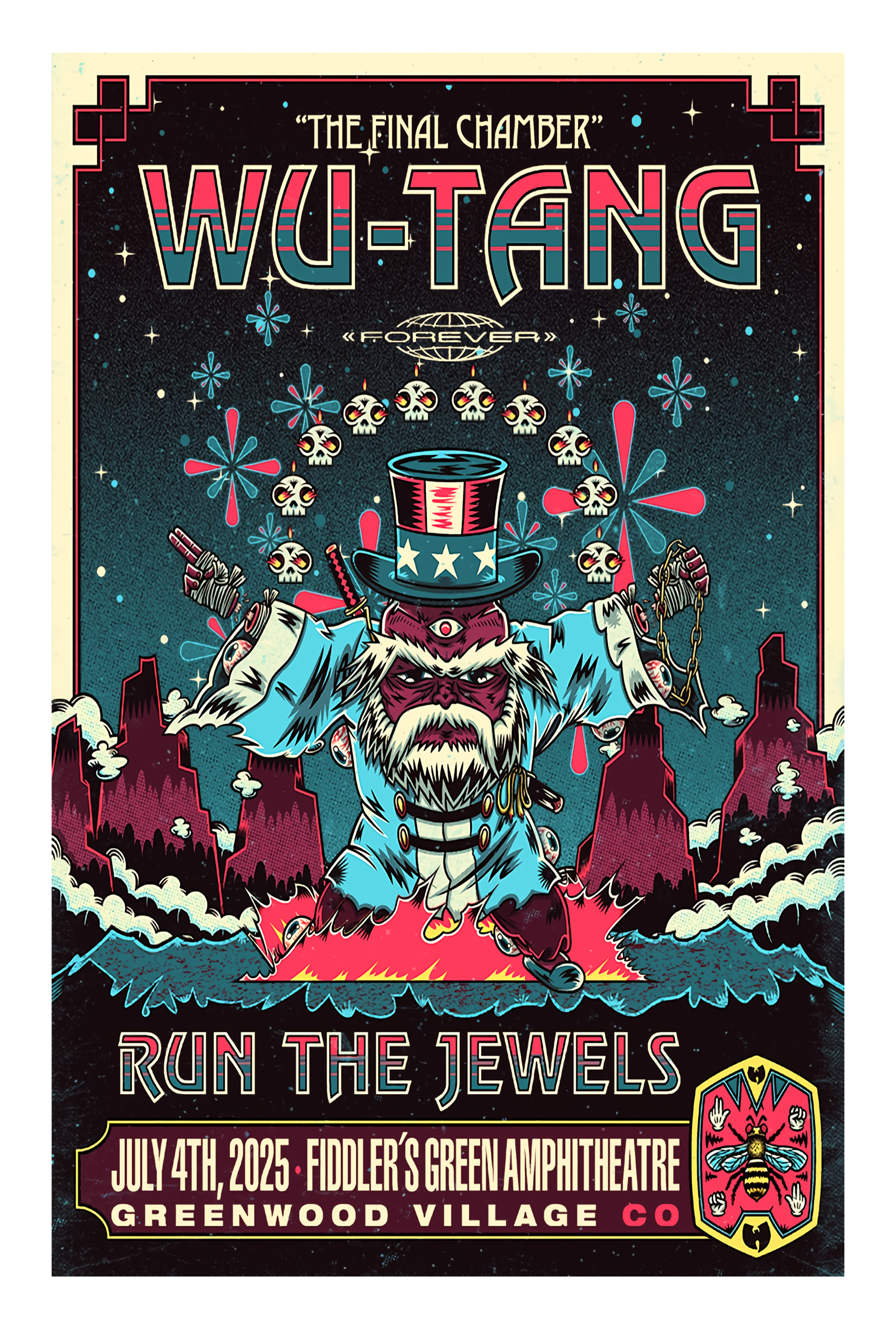 Wu-Tang Clan In Englewood CO On Jul 4 2025 Tour Poster